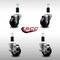 Service Caster 3'' SS Soft Rubber Wheel Swivel 1-3/8'' Expanding Stem Caster Set 2 Brakes, 4PK SCC-SSEX20S314-SRS-2-TLB-2-138 - alternate 5